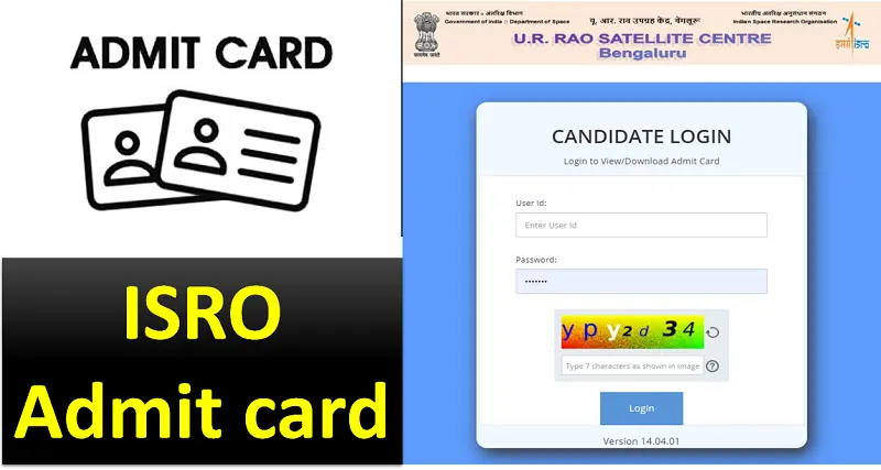 isro admit card,