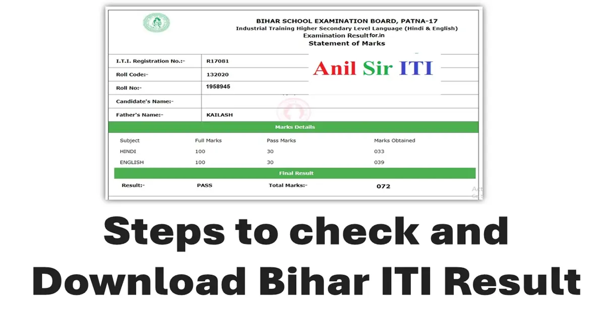 bihar iti result