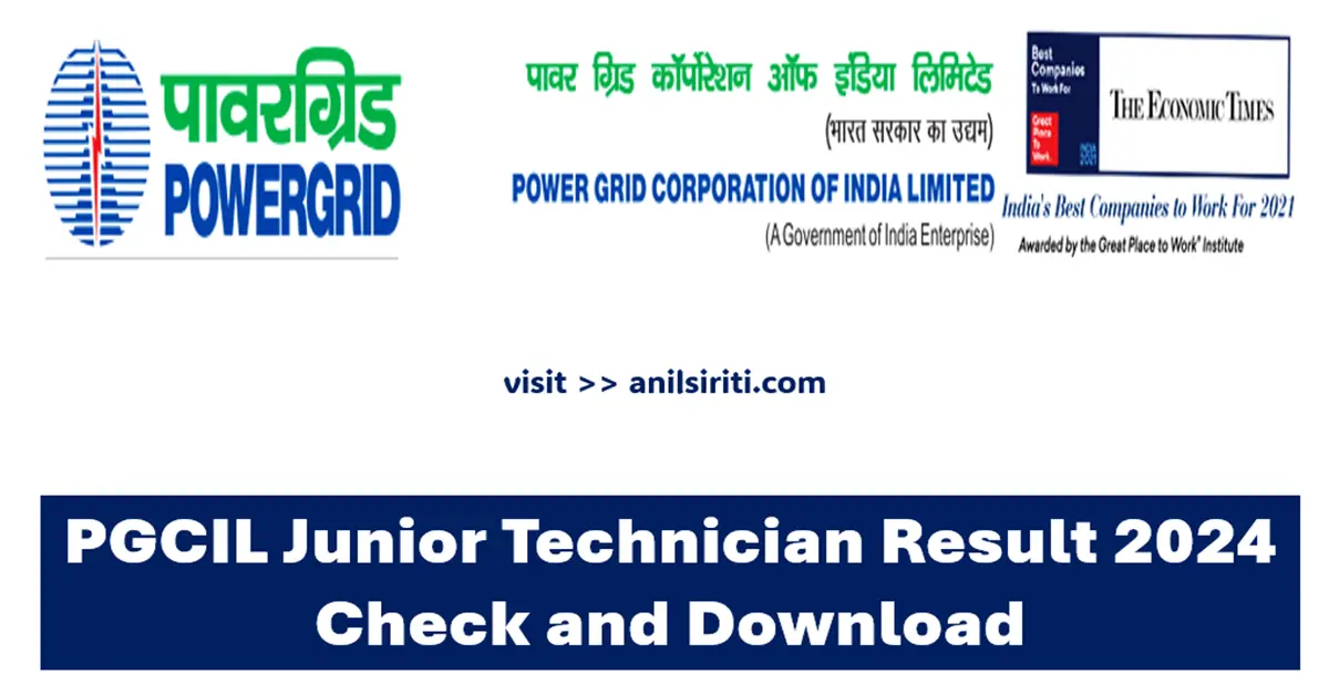 pgcil junior technician result 2024 out