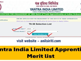 yantra india limited apprentice merit list