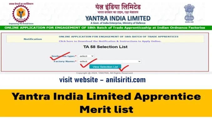 yantra india limited apprentice merit list