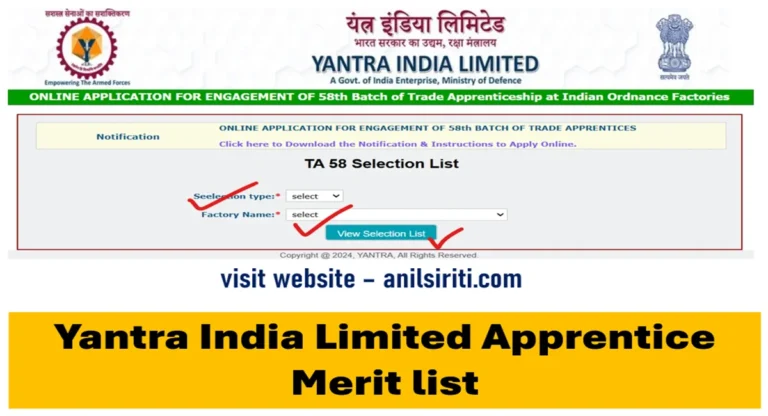 yantra india limited apprentice merit list