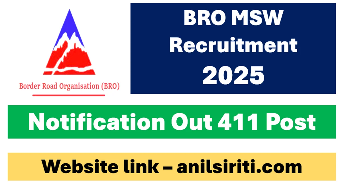 BRO MSW Recruitment 2025, Notification Released for 10th, ITI Candidates 1 bro msw recruitment 2025