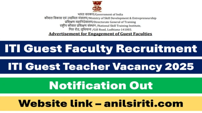 iti guest faculty recruitment