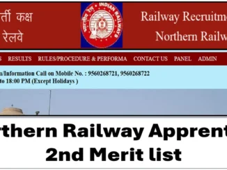 northern railway apprentice 2nd merit list