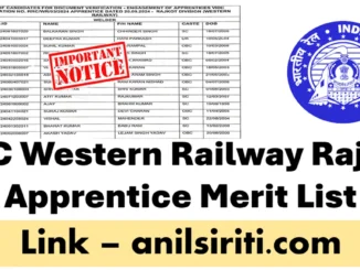 rrc western railway rajkot apprentice merit list