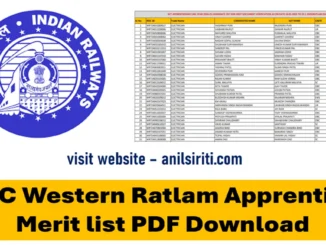 rrc western ratlam apprentice merit list