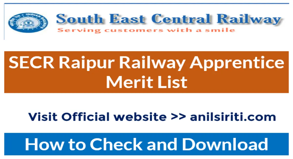 SECR Raipur Railway Apprentice Merit List