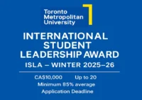 toronto metropolitan university international student leadership award (isla)